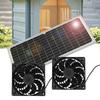 Solar Exhaust Fan Kit with 16W Solar Panel 2 High Speed Brushless DC Fan Solar Powered Vent Fan For Greenhouse Chicken Coop