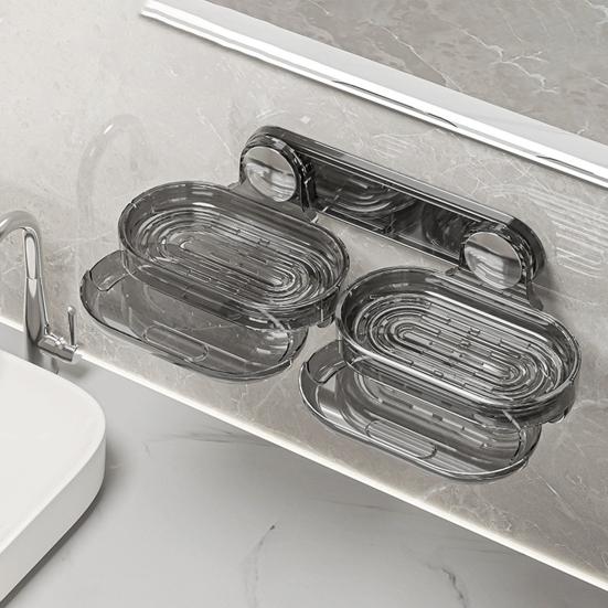 Настенная мыльница Двойная Слойка Полая Быстрый Слив Современная Без Сверления