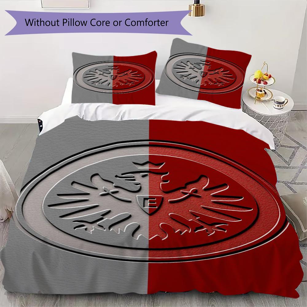 Eintracht Frankfurt Pattern Bedding uilt Set uilt Cover Pillowcase Home Decoration Birthday Gift (1 * duvet cover + 2 * pillowcase without core)