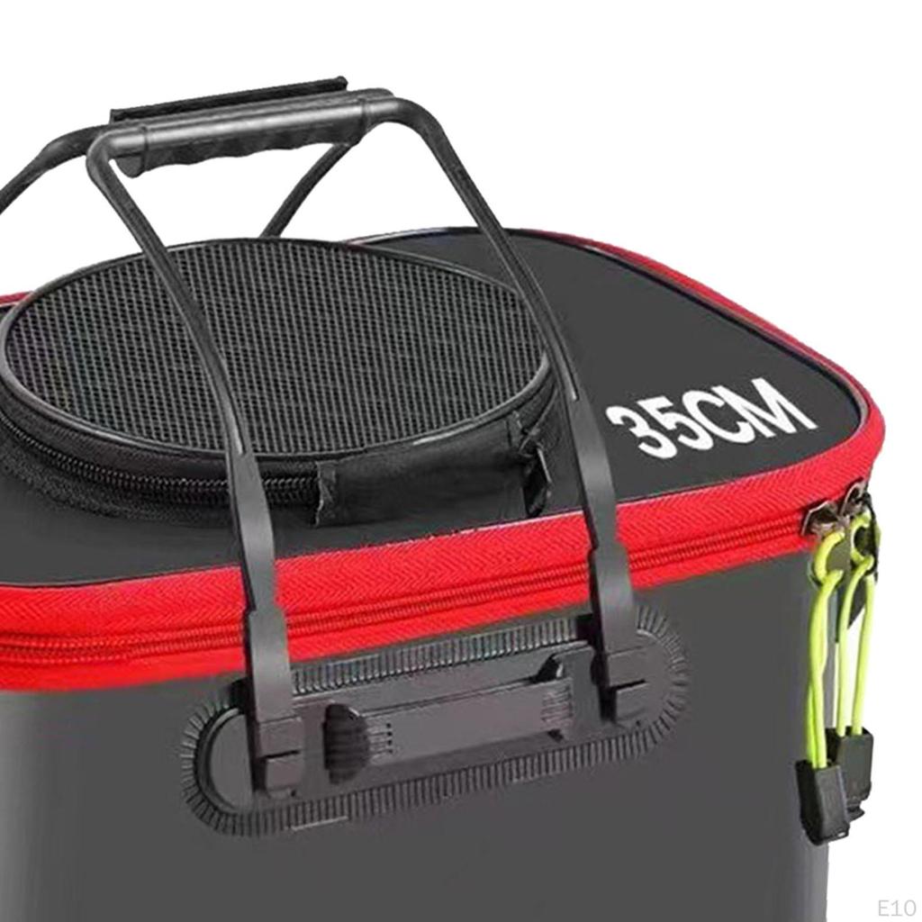 Складное рыболовное ведро с ремнем для живой рыбы, идеально для пеших походов и кемпинга