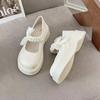 Korean Versatile Mary Jane Shoes Women's 2024 Spring and Autumn New Beautiful Fashion Pearl with Skirt Platform Small Leather Shoes