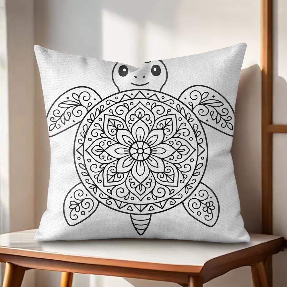 Graphic Calm Modern Cushion Cover Natural Linen Organic Fabric DoubleSided Printing Couch Pillow Covers Home Decor
