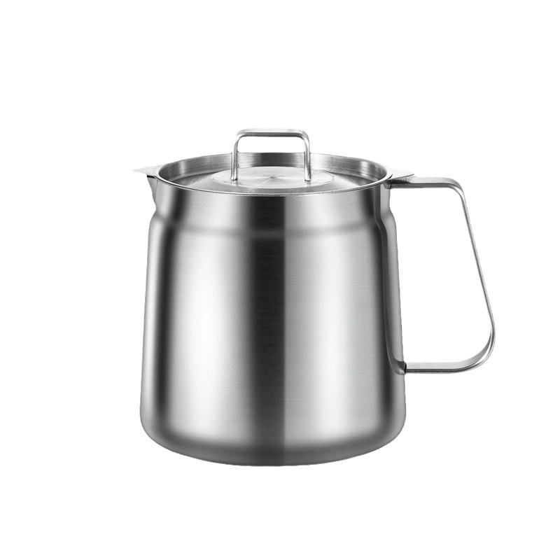 304 Stainless Steel Oil Filter Pot with Screen - Large Capacity Oil Storage and Residue Filtering Bottle