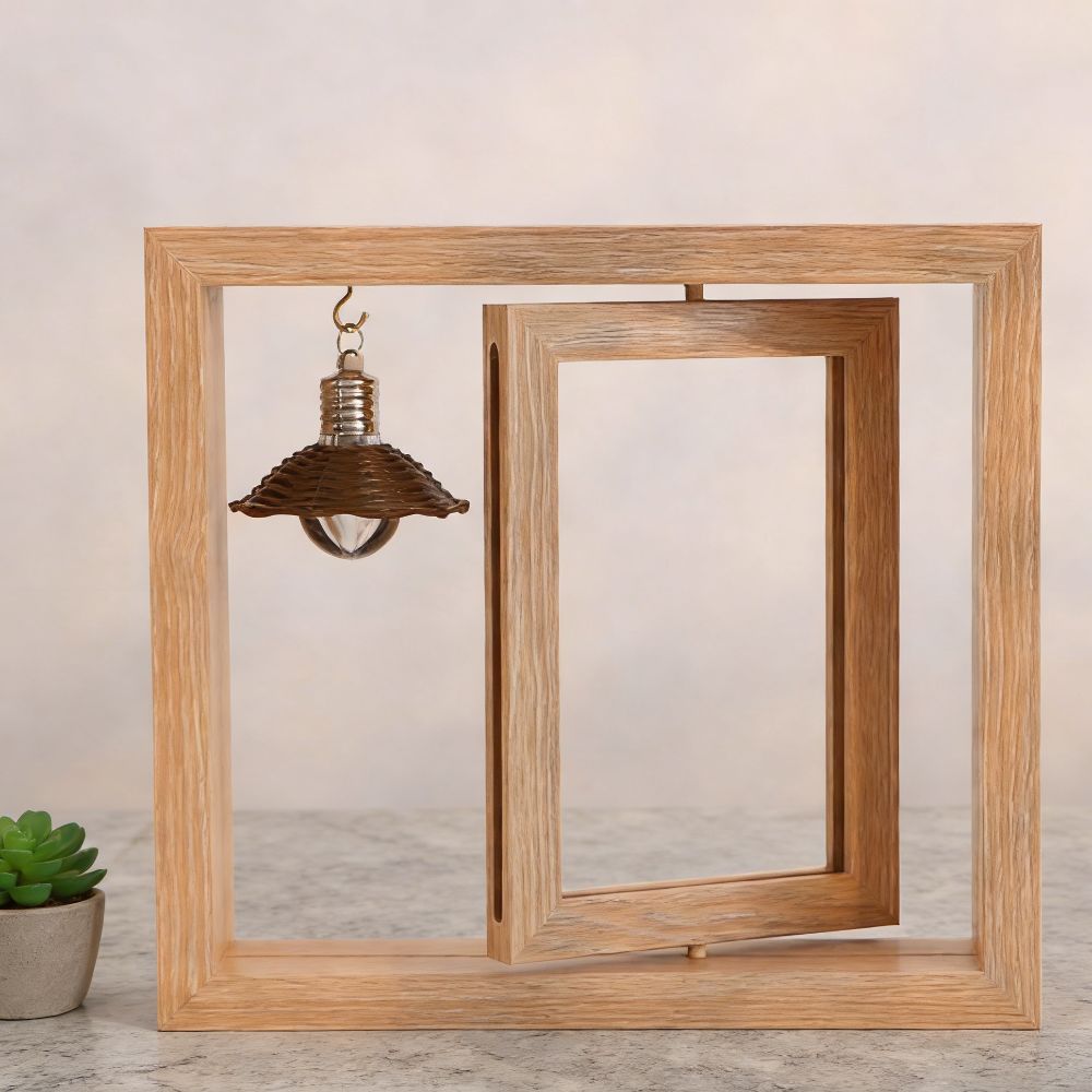 Square Flip Photo Frame Rotate Commemorative Photo Frame Wooden Picture Frame Decoration