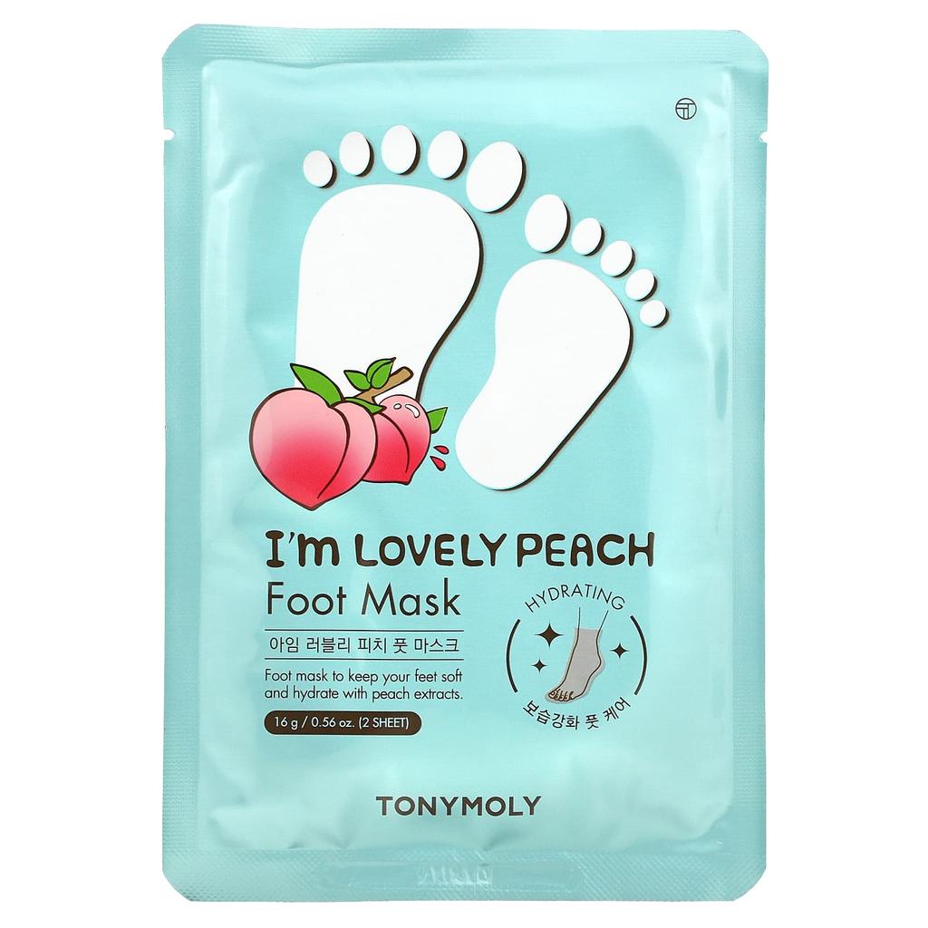 TonyMoly, I'm Lovely Peach, Foot Mask, 1 Pair, 16g (0.56oz)