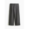 H M Loose Fit Twill Pants Dark Grey