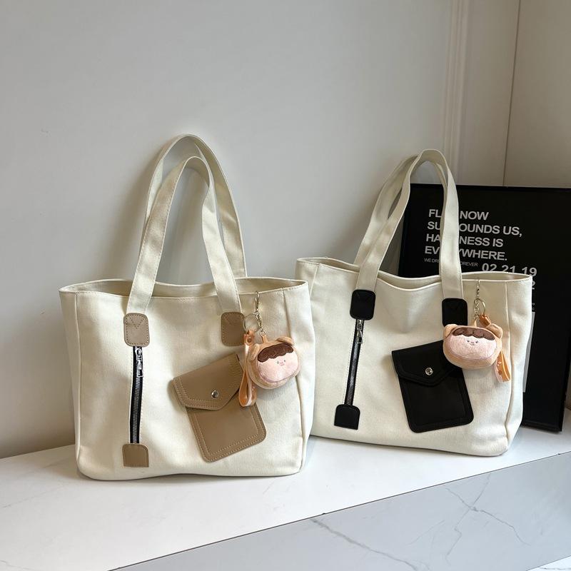 Холщовая сумка-тоут для студентов, сумка на плечо, большая вместимость, сумка для поездок на работу