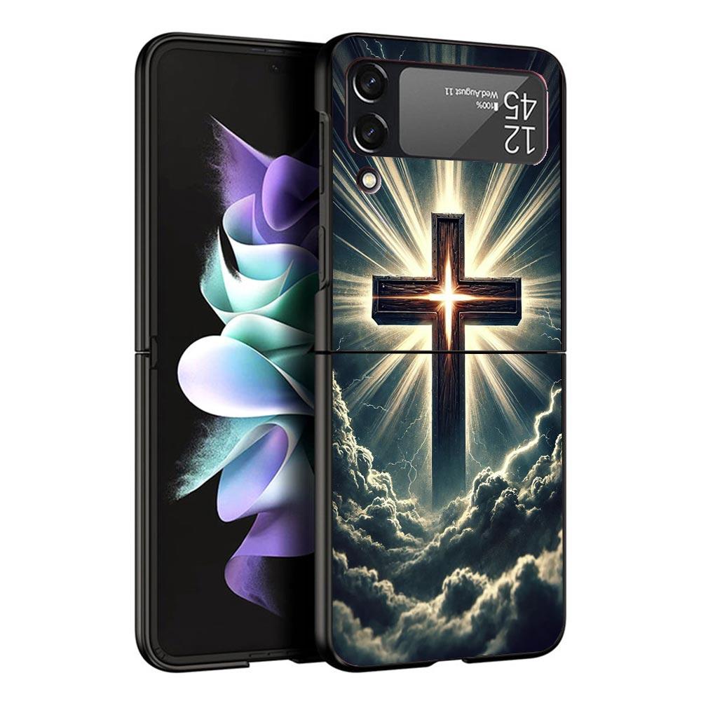 Jesus Bible Black Phone Case For Samsung ZFlip7 ZFlip6 ZFlip5 ZFlip4 ZFlip3 5G Hard Protective Galaxy Z Flip 3 4 5 6 7