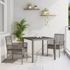 3-piece Garden Dining Set with Grey Poly Rattan Cushions 3334871