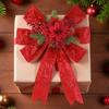Рождественские украшения Высококачественный золотой бархатный бант Рождественский флокированный бант Большой красный