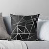 Silver & Black Geometric Throw Cushions & Pillows Without Core