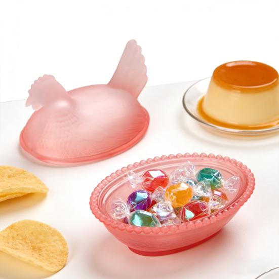 Candy Jar with Lid Chicken Shaped Vintage Decorative Candy Bowl Plastic Hen Nesting Candy Dish Kitchen Candy Organizer