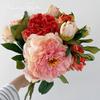 Высококачественный шелковый пион с опаленным краем - Искусственный цветок для декора дома и фотографии