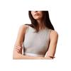 Calvin Klein Solid Color Sleeveless Cropped Tank Top Women Tops Gray QF7626EC-P7A