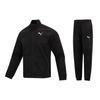 Куртка с логотипом, воротником-молнией и длинными спортивными брюками с манжетами, комплект мужской спортивной одежды, черный 521967-01
