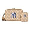 New MLB Monogram Collection Polyester Camera Bag Combo Bag Crossbody Bag Shoulder Bag Unisex Khaki 3ACRS022N-50BGD
