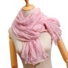 Yousheng Women Pleated Scarf Thickened Weave Autumn Winter Scarf Solid Color Breathable Shawl Headscarf Outfit Accessories