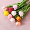 Fake Tulip Flower Artificial Tulip Stem Long-lasting with Flexible Reusable Faux Tulip