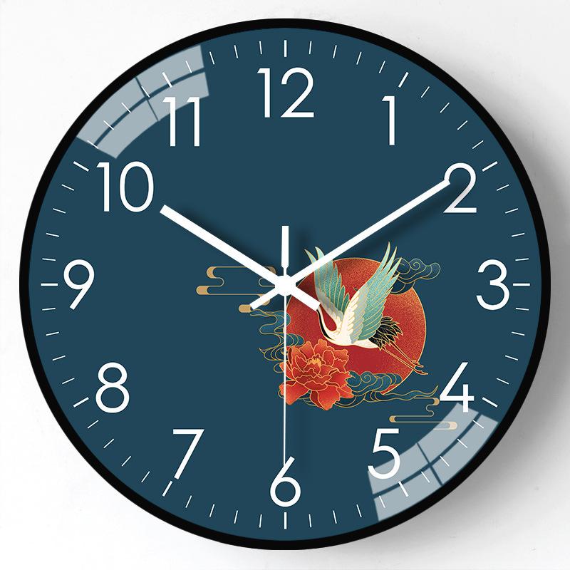 14-inch 35cm New Chinese Style Living Room Dining Bedroom Decoration Mute Clock Wall Decoration Wall Hanging Clock