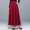 Макси-юбка с высокой талией А-силуэта Длинная юбка с карманами Дышащая Утягивающая Дизайн с большим подолом Юбка для офисной леди