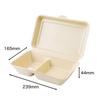 ECO&BASIC Disposable Lunch Box with Laminated Dividers, 1000ml, 50 Dividers Per Box, Microwaveable, Takeout, Made with Unbleached Bagasse, Rice