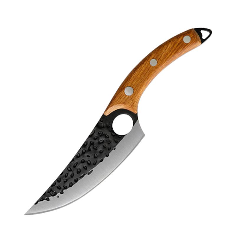 Японский нож для мяса из углеродистой стали с деревянной ручкой Полный нож Chef Tan