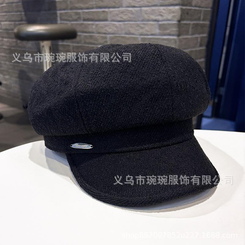 New British retro octagonal hat women's spring and autumn fashion and literature versatile newsboy hat Xiaoxiangfeng casual bud hat