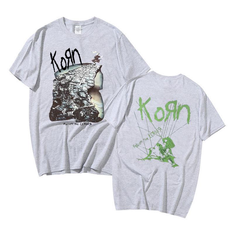 Футболка с графикой Rock Band Korn Ftl 25 Follow The Leader для мужчин и женщин, готическая, повседневная, оверсайз, мужские футболки, мужская винтажная футболка