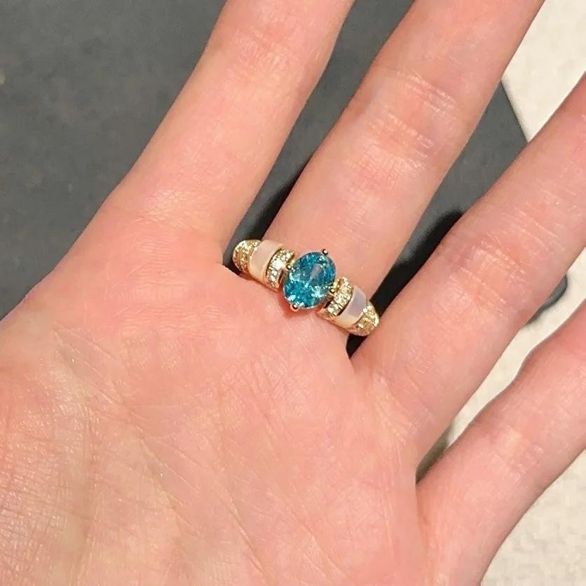 Винтажные кольца с драгоценными камнями рябчик с синим морем для женщин, изысканное кольцо с рубином Palaiba в оригинальном стиле, свадебные украшения