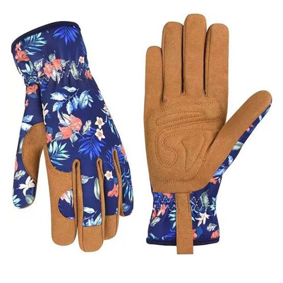 1 пара женских садовых перчаток, износостойкие, толстые, с пятью пальцами, противоскользящие, впитывающие пот, устойчивые к царапинам, перчатки для прополки, копания, посадки