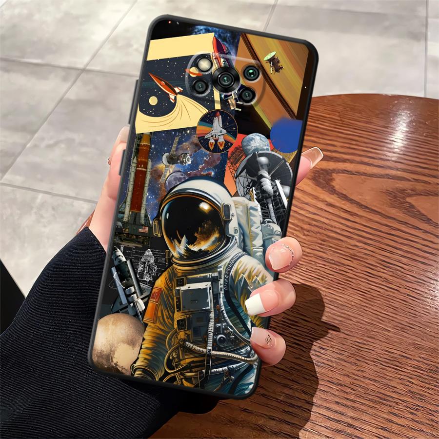 Чехол для телефона Funda для Xiaomi Poco F8 F3 C71 M5 M3 M4 M7 X3 X4 X5 X7 Pro C50 F1 C61 C75 Астронавт
