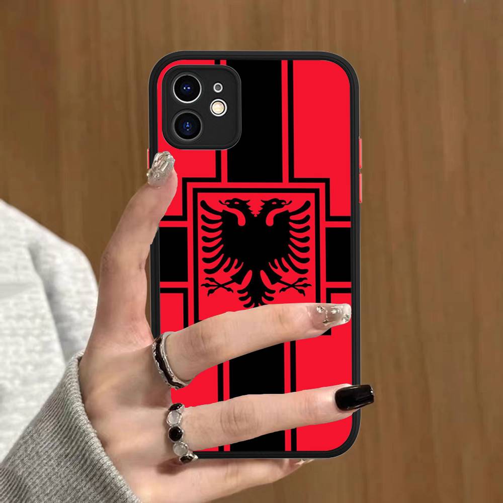 Албания Албанцы Флаг Чехол для телефона Для IPhone 16e 16 15 14 13 12 11 Pro Max X XS Max Plus Матовый Прозрачный