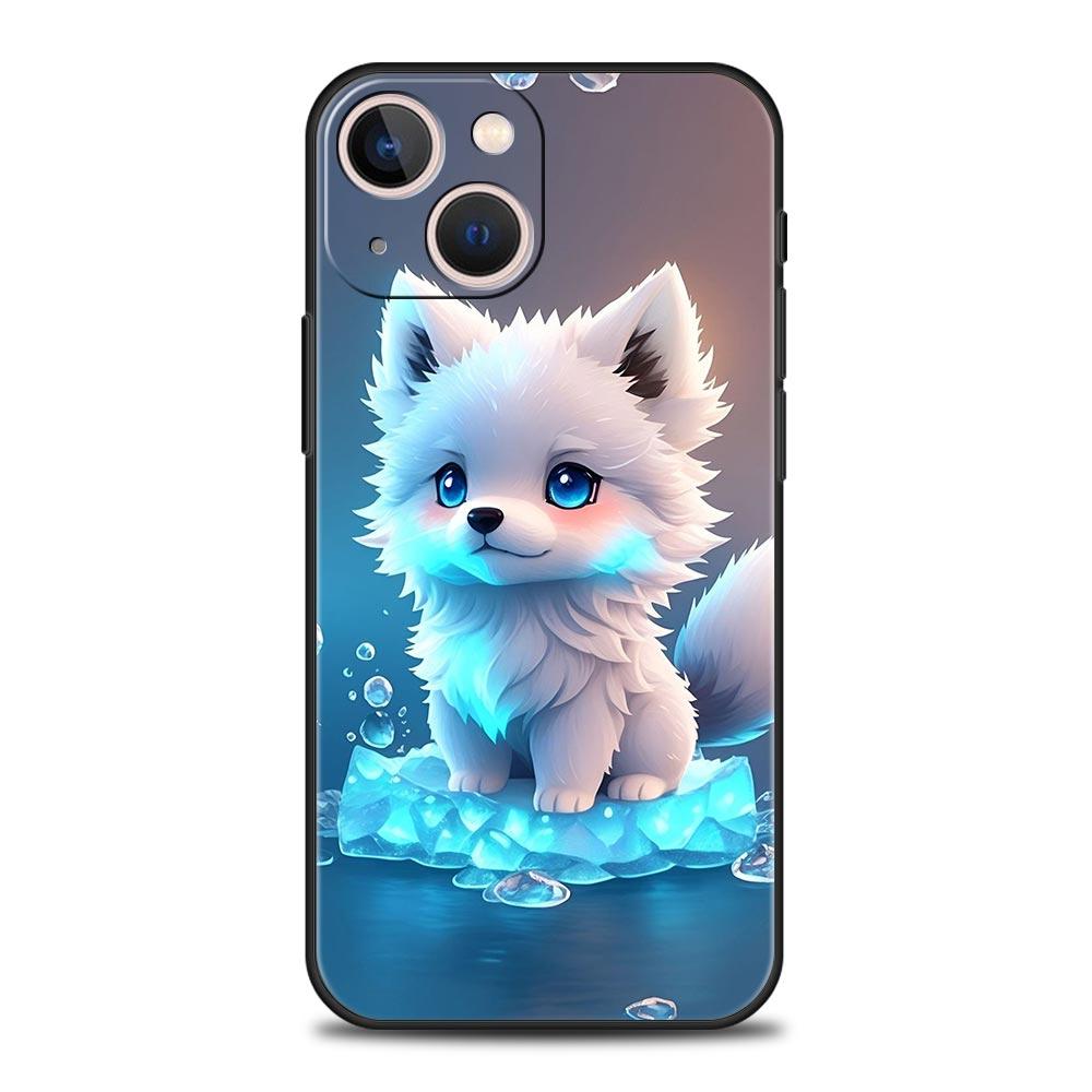 Чехол для телефона Cover для iPhone 17 Pro Max 16 15 14 13 12 11 Pro Max Plus 17AIR Ударопрочный Мягкий ТПУ Корпус Милый Животное Лиса Fundas Сумка