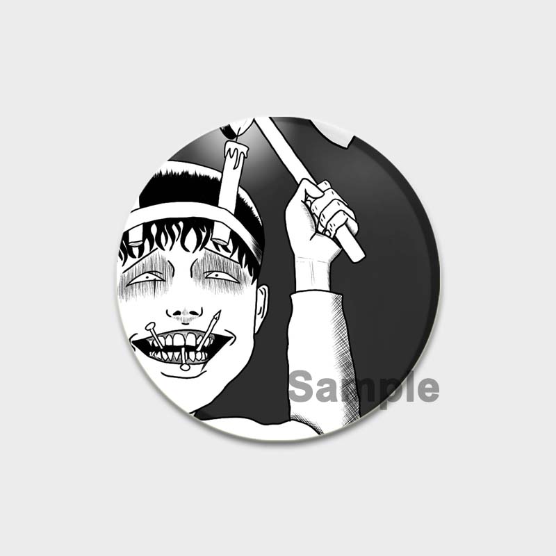 58 мм новая брошь с героями мультфильмов Дзюндзи Ито, аниме ужасов, эмалированная булавка из сплава, фильмы ужасов, аксессуары для творчества, детский подарок, 58 мм, значок с мультяшным рисунком