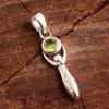 Peridot Goddess Pendant August Birthstone Jewelry Solid 925 Sterling Silver Charm Jewelry
