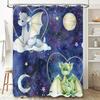 Starry Sky Dragon Shower Curtain Kids Bathroom Decor Blue Galaxy Print Waterproof Fabric Perfect Gift Idea for Children's Room D