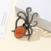 Natural Stone Shell Brooch Octopus-Shaped Brooch For Elegant Formal Coat Jewelry Accessory 52x37mm