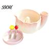 Ceramic Fruit Bowl for Kitchen Berry Washing with Drainage Holes, Self Rinsing Swirl Wide Mouth Lace Edge Colander, Large Capacity Colander