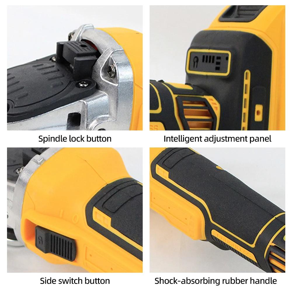 125mm Brushless Angle Grinder Rechargeable 800W Cutting Machine High Power Polishing Cordless Metal Cutting Machine For DEWALT