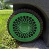 Trash Can Rim Cover, Modern Decorative Wheel Rim Cover, Spider-Spoke Style Wheel Rim Accessory for Standard Residential Garbage Bin