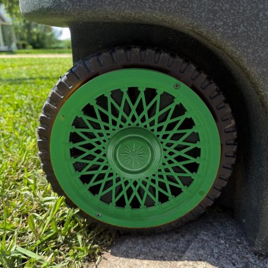 Trash Can Rim Cover, Modern Decorative Wheel Rim Cover, Spider-Spoke Style Wheel Rim Accessory for Standard Residential Garbage Bin