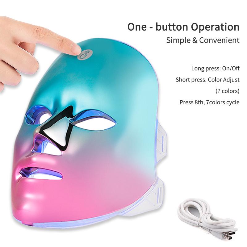 Premium 7 Colors LED Beauty Mask 600mAh Wireless Photon Facial Mask Machine Therapy Acne Anti Aging Skin Tightening Lifting Tool