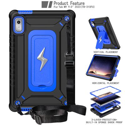 Для Lenovo Nook 9 дюймов (2024)/Чехол для Tab M9 TB-310FU TB-310FX с подставкой, ПК + Силиконовый чехол для планшета с плечевым ремнем