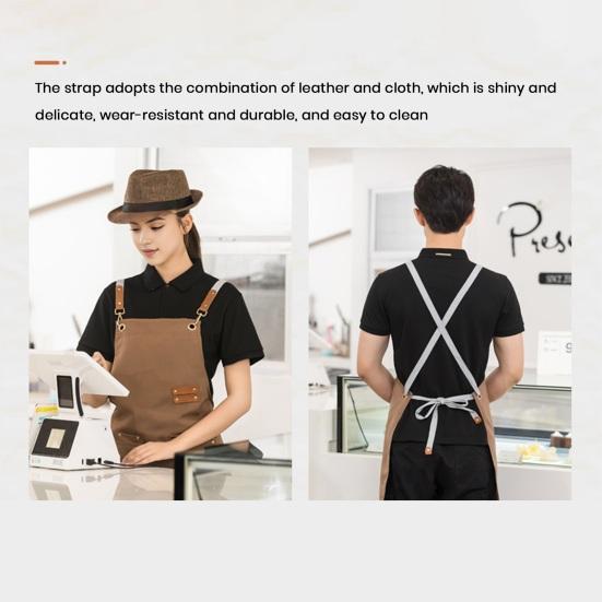 Водонепроницаемый кухонный фартук с карманами для мужчин и женщин, передник для уборки, завязка на талии, рабочая униформа для барбекю, подарок
