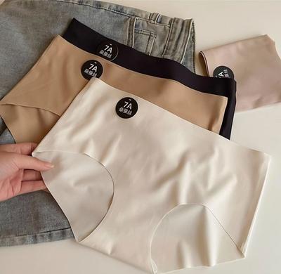 Женские ультратонкие дышащие трусы летние большие размеры однотонные трусики из ледяного шелка нижнее белье трусы