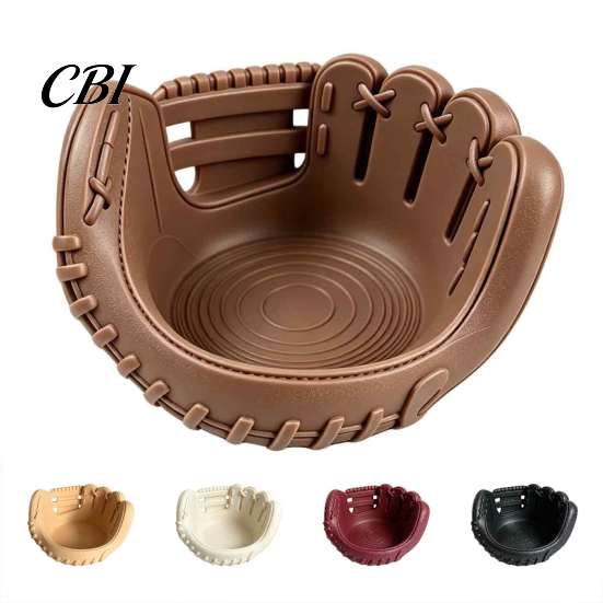 Sports Themed Desk Decor Baseball Glove Catch-All Tray, 3D Printed Decorative Organizer, Durable Matte Storage Minimalist Home Office Organizer Bowl,