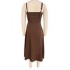 Women Dress Long Spaghetti Strap Square Sleeveless Dress Flowy A-Line Slit