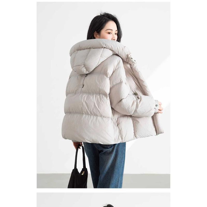 Han Fan Thickened Puff Down Cotton Clothes Women's Winter New Loose Warm Zipper Hooded Jacket