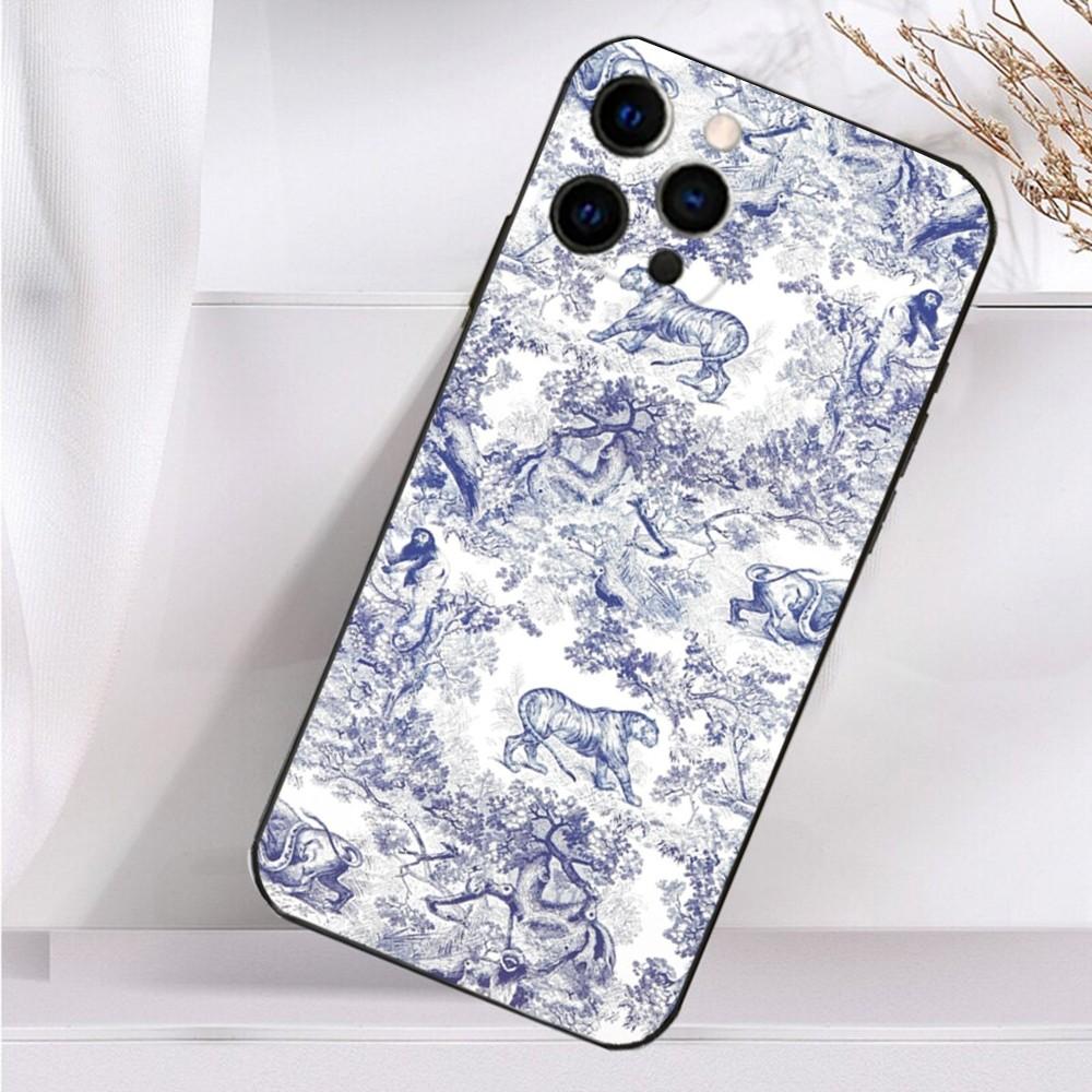 Художественный чехол для телефона с ботаническим рисунком для iPhone 16,15,14,13,12,11 Plus,Pro Max,XS,X,XR,SE,Mini,8,7 Мягкий силиконовый черный чехол