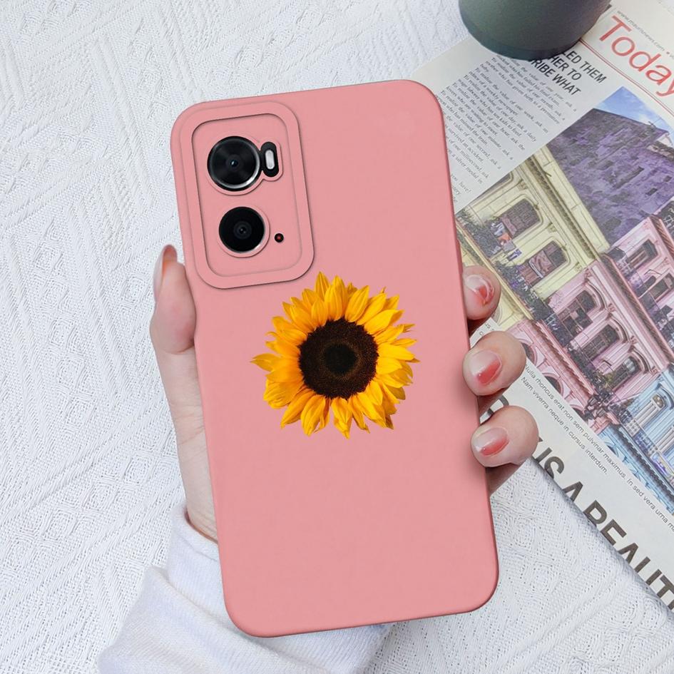 Чехол для OPPO A96 A78 A94 A8 A9X A76 A73 A93 A74, чехол с изображением подсолнуха и бабочки, роскошная противоударная защита для экрана, матовый мягкий силикон для бампера OPPO